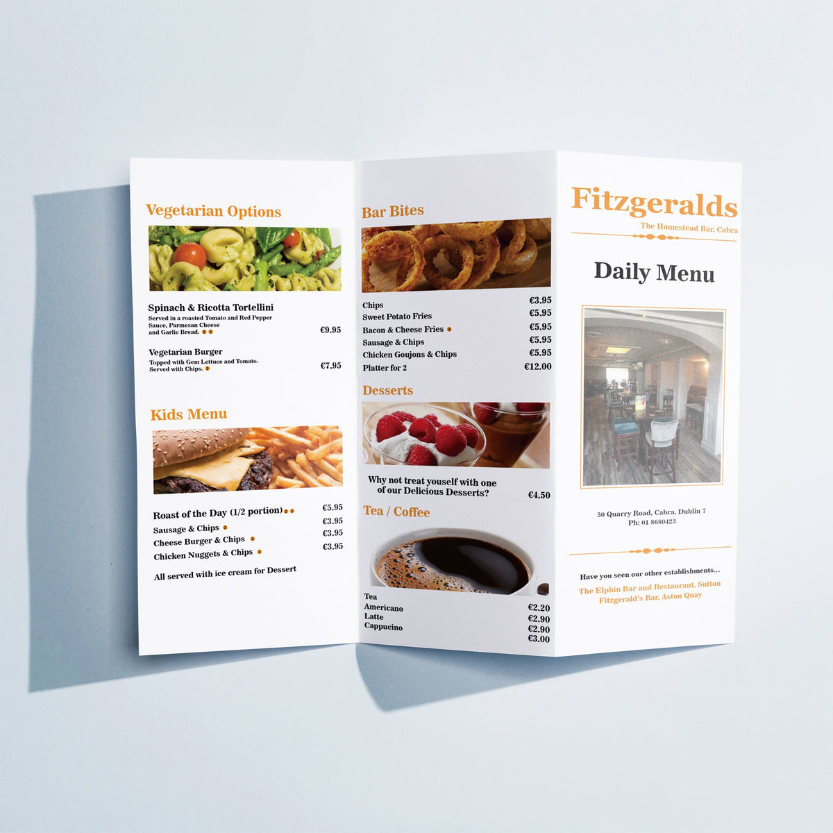 Restaurant Menus - Tri-fold